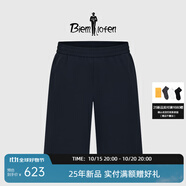 比音勒芬【舒適彈力】2025夏季新款褲子男戶外凈色輕量干爽寬松休閑短褲 25藏青色 40 （40）