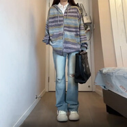 園翌慵懶風(fēng)毛衣外套女秋冬季穿搭2025針織開衫韓系感上衣 毛衣【單件】【2024秋冬新款女裝針織開衫網(wǎng)紅洋氣 L 55/60kg 【收藏加購優(yōu)先發(fā)貨】