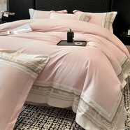 夢(mèng)潔家紡2025新款全棉磨毛四件套100支母嬰級A類(lèi)純棉加厚被套床笠款秋冬季 桃花粉 瑞恩 床單款 1.5m四件套(被套2x2.3m)