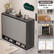 立太鞋柜門(mén)口入戶(hù)柜收納柜一體靠墻實(shí)木鞋架簡(jiǎn)易多層家用外樓道玄關(guān)柜 【店鋪熱銷(xiāo)-加厚HDF板】90*30*100CM經(jīng)典雅士灰