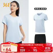 361°跑步運動套裝女士夏季衣服新款休閑短袖短褲兩件套662414001H-5