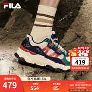 FILA 斐樂TREK滿天星老爹鞋男鞋新款休閑鞋時尚復(fù)古運動鞋跑鞋 泡沫白/楊梅綠-WB 41