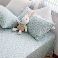 語(yǔ)森憶定制純棉老粗布加厚床笠單件床單1.5米1.8m2全棉床墊套涼席夏季 報春花 250x240cm床單+48x74cm枕套