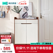 林氏家居林氏木業(yè)北歐白色家用門(mén)口薄玄關(guān)鞋柜儲物簡(jiǎn)易大容量斗柜子JF1N 【胡桃木色+白色】JS1N-B(0.8M) 組裝