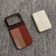 魔優(yōu)樂(lè )適用蘋(píng)果iPhone17pro手機殼新款16promax保護殼15pro磁吸凱夫拉紋碳纖維紋半包保護套超薄男女款 紅紋方塊 iPhone17ProMax