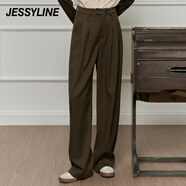 Jessy line直筒休閑褲女 咖色 M