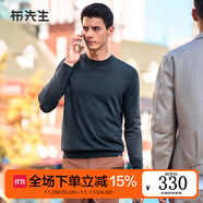 布先生佟大為明星同款春秋可機(jī)洗毛T羊毛衫男士毛衣純色針織打底衫 【圓·領(lǐng)】礦石灰 XL /180