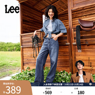 Lee【張凌赫代言】涼涼褲25新品429中腰直腳天絲中藍(lán)色女牛仔褲潮 中藍(lán)色 25