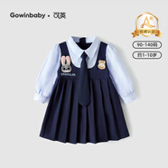 可英 GOWINBABY女童學(xué)院風(fēng)連衣裙2025秋季朱迪兔子警官衣服兒童jk套裝裙夏季裙子 藍(lán)色秋季套裝（加領(lǐng)帶） 100 （適合身高90cm-100cm）