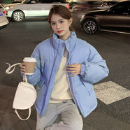 YAOJI女式外套棉衣2025新款時(shí)尚洋氣連帽加厚保暖女士棉衣外套 藍色 XL 130-150斤