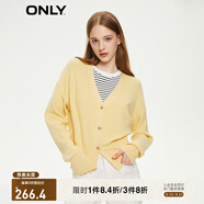 ONLY秋季休閑氣質(zhì)甜美V領(lǐng)短款開衫針織衫女|12433B012 B07 奶油黃色 XL (175) 92A
