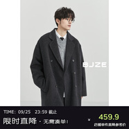 伯爵卓爾羊毛雙面呢大衣男中長(zhǎng)款2024秋冬新款通勤男裝呢子外套 山巖灰 XL