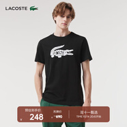 LACOSTE法國(guó)鱷魚(yú)男裝Ultra-Dry鱷魚(yú)大印花簡(jiǎn)約休閑運(yùn)動(dòng)圓領(lǐng)T恤|TH8937 258/黑色 2XL 7