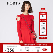 PORTS寶姿女裝連衣裙 春夏新品女裝甜美荷葉邊裝飾連衣裙SA9K260JKW002 紅色 XS