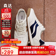 森達板鞋男運動跑步鞋阿甘男德訓(xùn)鞋ZYC05CM4 白色藍 40