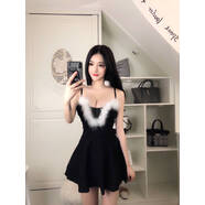 小紅書(shū)爆款直播衣服05秋冬裝新款性感夜店顯瘦毛毛公主裙吊帶女主 黑色羽毛881 S優(yōu)質(zhì)版 均碼