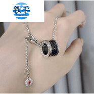 鐵手黑陶瓷項鏈小紅人男女彈簧小蠻腰吊墜鎖骨鏈新款不掉 慈善款