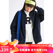 雲(yún)上生活女裝棒球款短外套新款寬松簡約設(shè)計(jì)感外套女2025秋W5939X 藏藍(lán)色 M