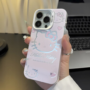 日本JT粉色凱蒂貓適用iPhone15殼16pro蘋(píng)果14全包13 防摔12mini彩 白色【粉kt貓J0327】彩銀imd iPhone 6 plus