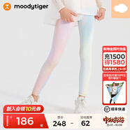 moodytiger女童涼感防曬夏季兒童運動(dòng)褲透氣速干高彈印花瑜伽褲| 小云朵Air 戈梅拉之光【小云朵-適穿春秋】 160 cm