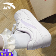 安踏（ANTA）輕松小白鞋女板鞋韓版樹莓粉保暖厚底2025秋冬季新款運(yùn)動(dòng)鞋 -1紙莎白/迷霧紫 35.5