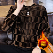南極人圓領(lǐng)衛(wèi)衣男士2025秋冬季金絲絨高品質(zhì)潮流加絨加厚長袖T恤打底衫 Y2237咖啡色 【加絨冬款】 M 90-110斤