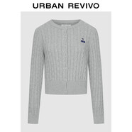 UR2025秋季新款女裝休閑絞花肌理櫻桃刺繡針織開(kāi)衫UYY950116