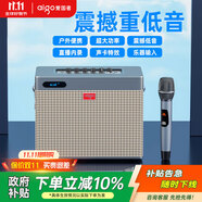愛國者T165藍牙音箱戶外廣場舞直播聲卡電木吉他貝斯民謠彈唱樂器音箱低音炮手提便攜家庭KTV雙話筒錆色