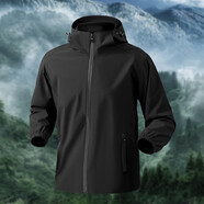 雪衣王真美制衣運動(dòng)風(fēng)衣外套男防風(fēng)跑步訓練春秋戶(hù)外防水騎行登山夾克 黑色[運動(dòng)速干] XL