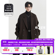 伯爵卓爾高端全羊毛雙面呢大衣100%男士2025秋冬季新款中長款通勤男裝外套 巧克力軟糖 【普通 鵝絨內(nèi)膽】 S (165)