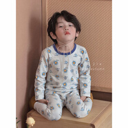 葉余兒童a類(lèi)無(wú)骨萊卡家居服寶寶睡衣秋褲男女中大童秋冬卡通保暖套裝 電光小獅子 120 (建議身高110-120cm)