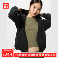 優(yōu)衣庫【狂歡價】女裝雙面穿防風(fēng)搖粒絨拉鏈連帽外套戶外479697 479697/09黑色 2XL