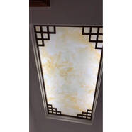 詠幻壓克力云石板透光石過(guò)道懸吊式天花板背景墻玄關(guān)電梯燈箱板整體櫥 青黃玉 50x50cm