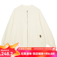 雲(yún)上生活女裝棒球款短外套新款寬松簡約設(shè)計(jì)感外套女2025秋W5939X 白色 XL