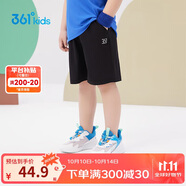 361°兒童短褲夏季男女童3-12歲透氣運(yùn)動褲梭織五分褲 黑 110