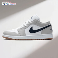 耐克（NIKE）耐克男鞋冬季新款Air Jordan 1運動(dòng)籃球鞋aj1低幫板鞋休閑鞋子男 553558-146白色/淺灰 44.5