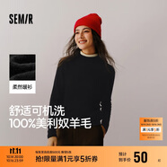 森馬（Semir）森馬美利奴純色羊毛衫女24冬新款半高領(lǐng)打底衫可機洗109724107001