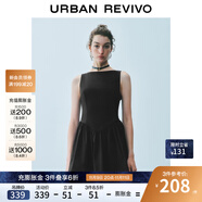 UR2025秋季新款女裝法式波點(diǎn)蝴蝶結(jié)裝飾無袖連衣裙UWG750189 黑色 L