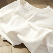 森馬（Semir）白色長(cháng)袖恤女秋冬加絨內搭打底衫大碼女裝洋氣減齡上衣胖 純白色 M _105斤