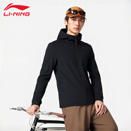 李寧（LI-NING）開衫衛(wèi)衣男款2025秋季新款寬松跑步運動時尚上衣休閑長袖運動外套 黑色-連帽67 S