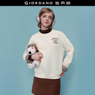 佐丹奴【史努比聯(lián)名】衛衣女裝刺繡內抓絨假兩件圓領(lǐng)上衣18325705 01糯米白 M