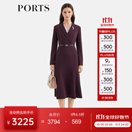 PORTS寶姿女裝2025秋季新款印花疊片拼接領(lǐng)連衣裙ALQ9D030SWQ062 櫻桃紅漆色 S （4）
