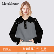 MeetMetro瑪依爾毛衣女2025秋新款娃娃領(lǐng)寬松休閑慵懶風(fēng)套頭上衣 灰色【現(xiàn)貨閃電發(fā)】 M