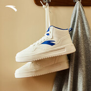 安踏（ANTA）輕松丨高幫板鞋男女同款秋季厚底高幫增高 【輕松-男款】象牙白/地平藍-6 44