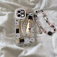 迅炫適用OPPOA6手機殼PLS120保護套OPPO新款A6鏡子鏡面全包防摔5G感OPPOPLS外殼OPA0PP0OPPA65G男女小 鏡面泡芙【邊框貓】+手煉 OPPO A6