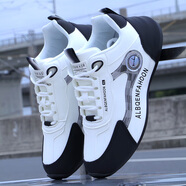 LI NING李寧男鞋跑步鞋男士2025秋冬新款防臭時(shí)尚休閑 A1018白黑色(皮面款) 38 _標準碼