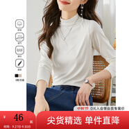 梵希蔓半高領(lǐng)打底衫內(nèi)搭上衣2025春秋新款修身顯瘦職業(yè)裝長(zhǎng)袖t恤 71351 白色 XL