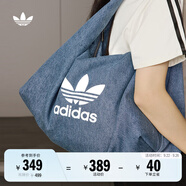 adidas「云朵包」牛仔風(fēng)大容量運(yùn)動(dòng)挎包女子阿迪達(dá)斯官方三葉草 制服藍(lán) NS