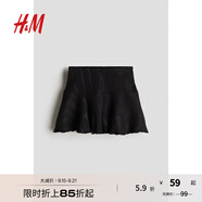 H&M童裝女童半身裙秋季圣誕閃亮節(jié)日禮服喇叭短裙1270745 黑色 90cm 90/50 (1.5-2Y)