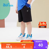 361°兒童短褲夏季男女童3-12歲透氣運動褲梭織五分褲 黑 110